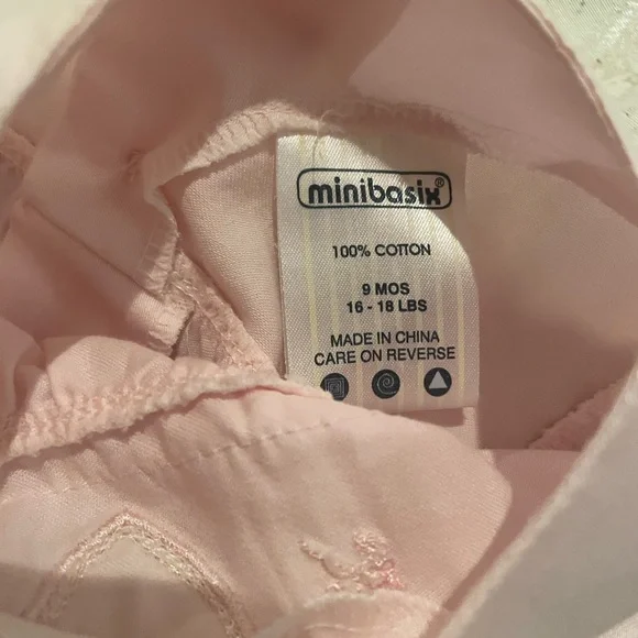 Minibasix Baby Girls 9M Pink One Piece/Romper Heart Details, Softest Cotton - Picture 5 of 7